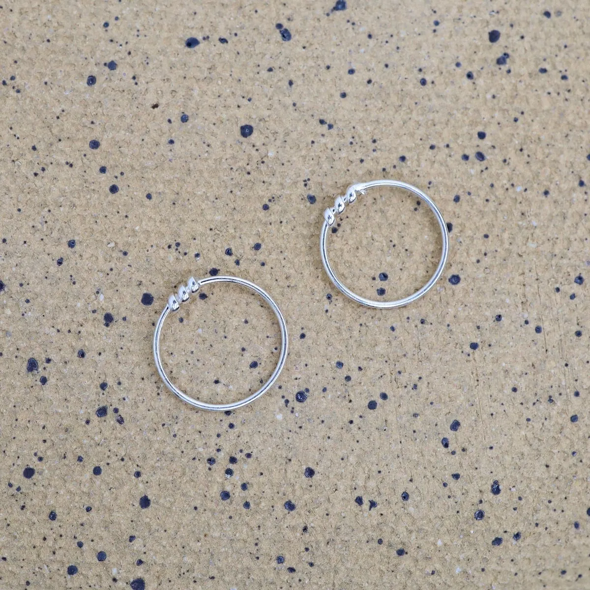 10mm Silver Sleeper Hoops with Coil