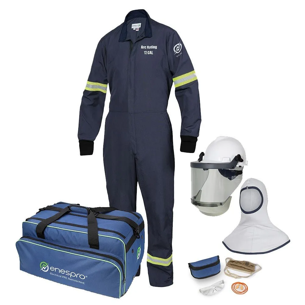 12 Cal Arc Flash Kit (CAT 2) - AirLite Coverall or Jacket & Bib, Helmet or Shroud