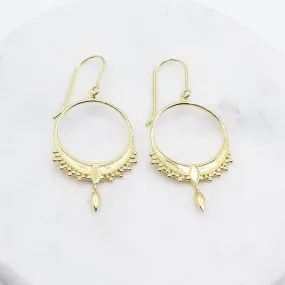 14k Gold Vermeil Round India Earring