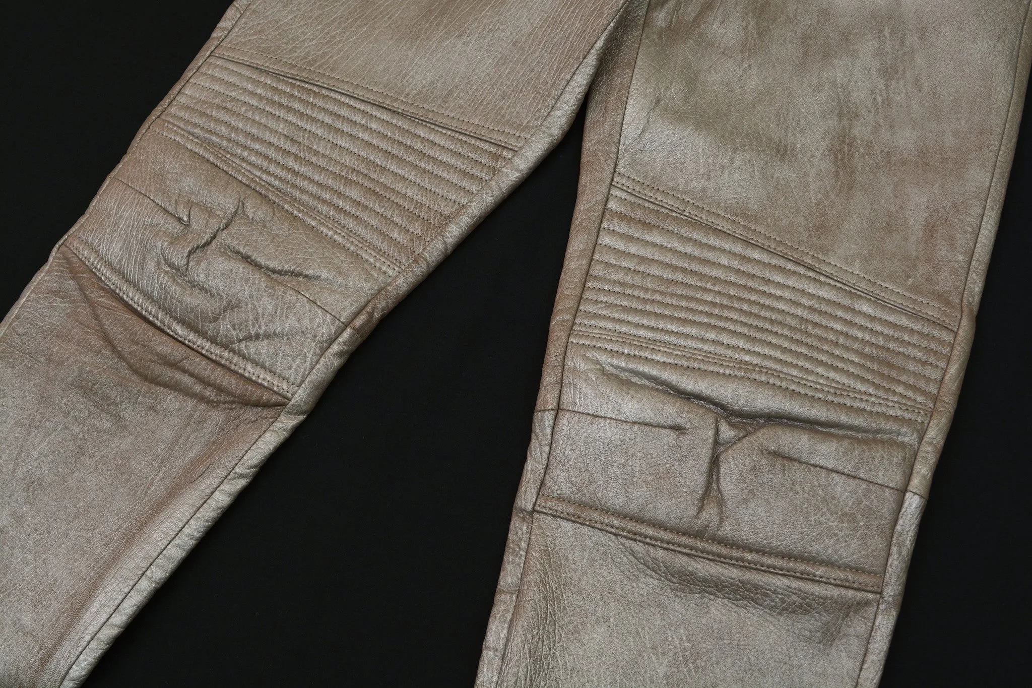 1999 Platinum-Printed Lamb Leather Biker Trousers