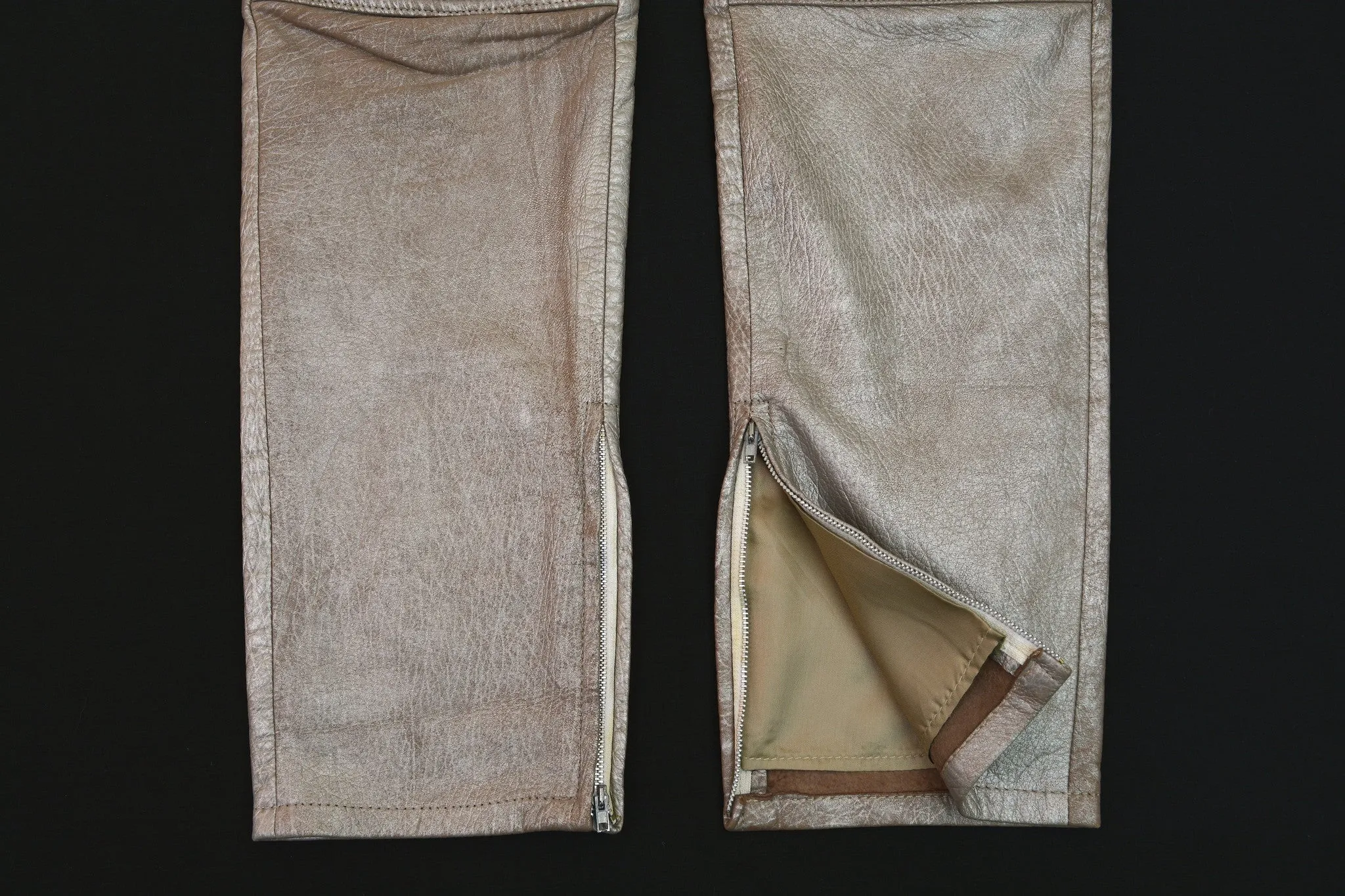 1999 Platinum-Printed Lamb Leather Biker Trousers