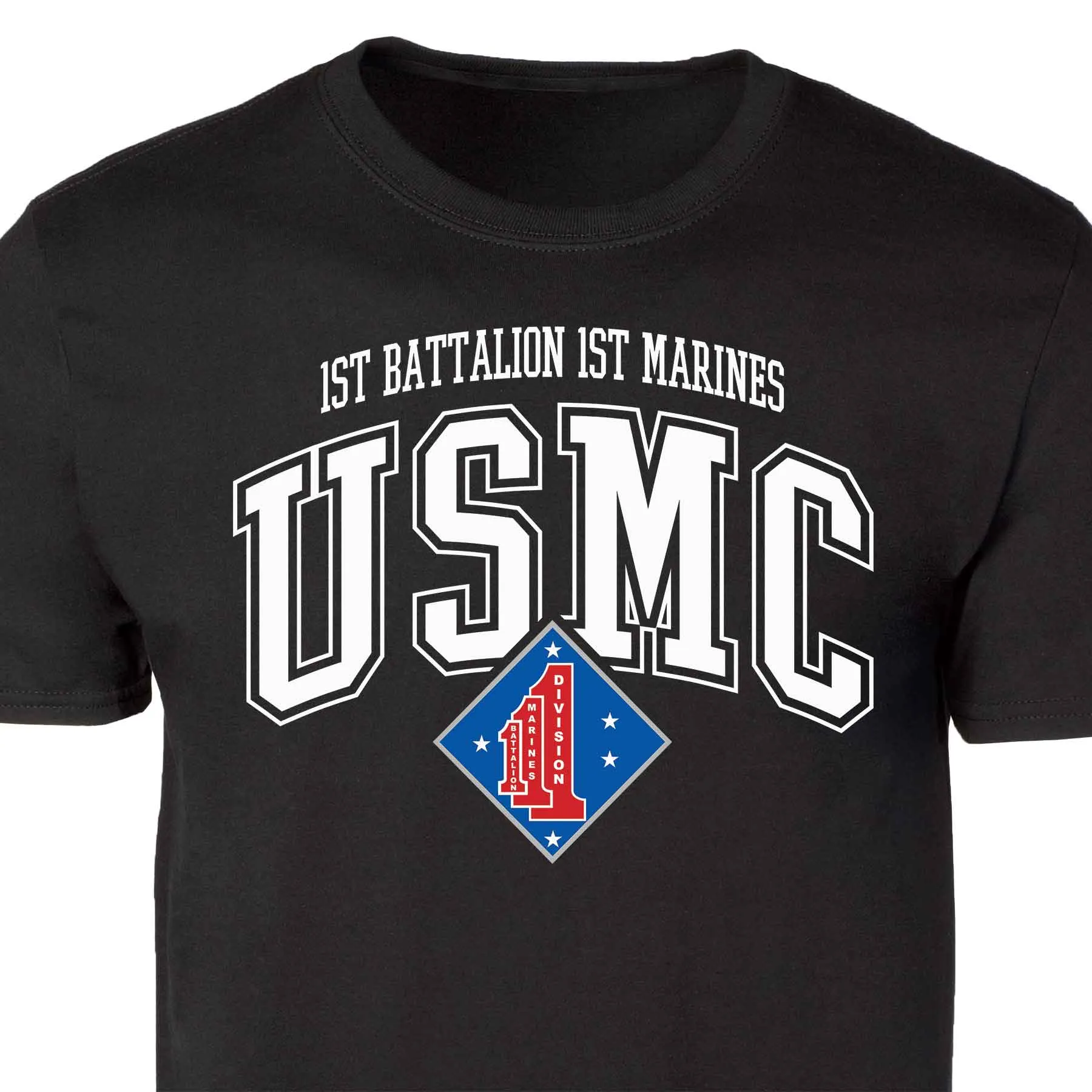 1st Battalion 1st Marines Arched Patch Graphic T-shirt