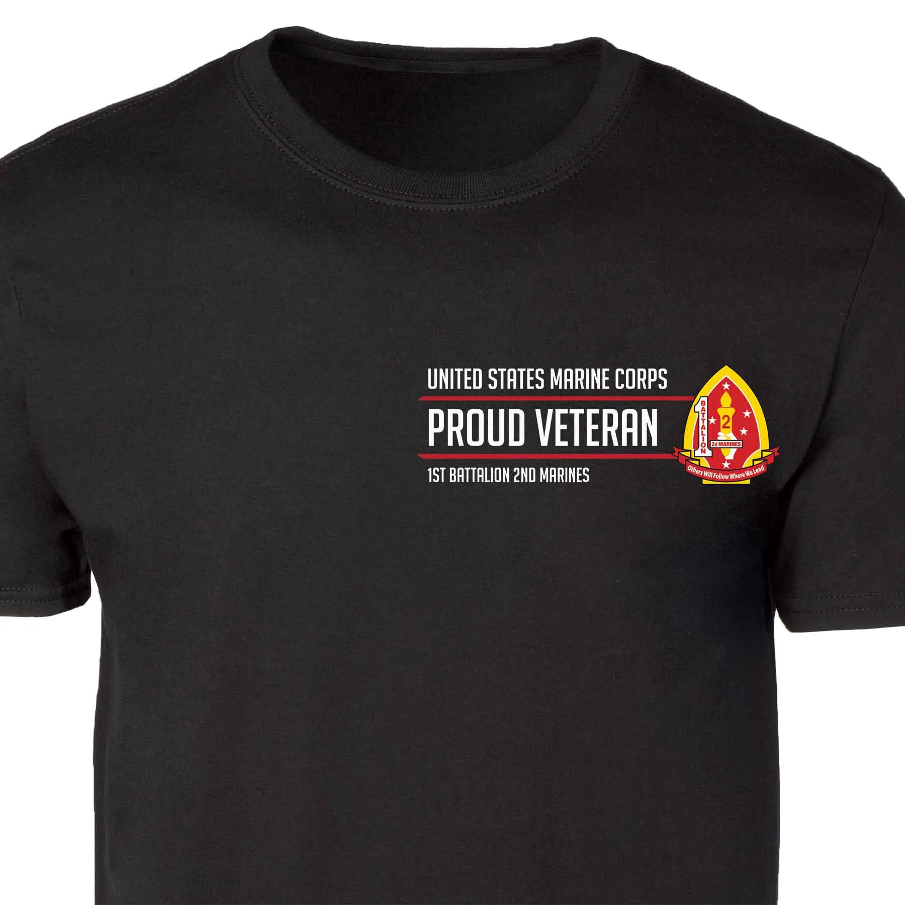 1st Battalion 2nd Marines Proud Veteran Patch Graphic T-shirt