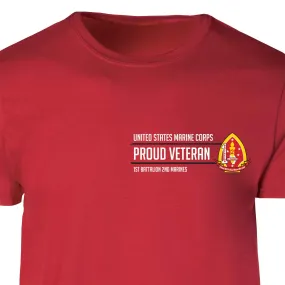 1st Battalion 2nd Marines Proud Veteran Patch Graphic T-shirt