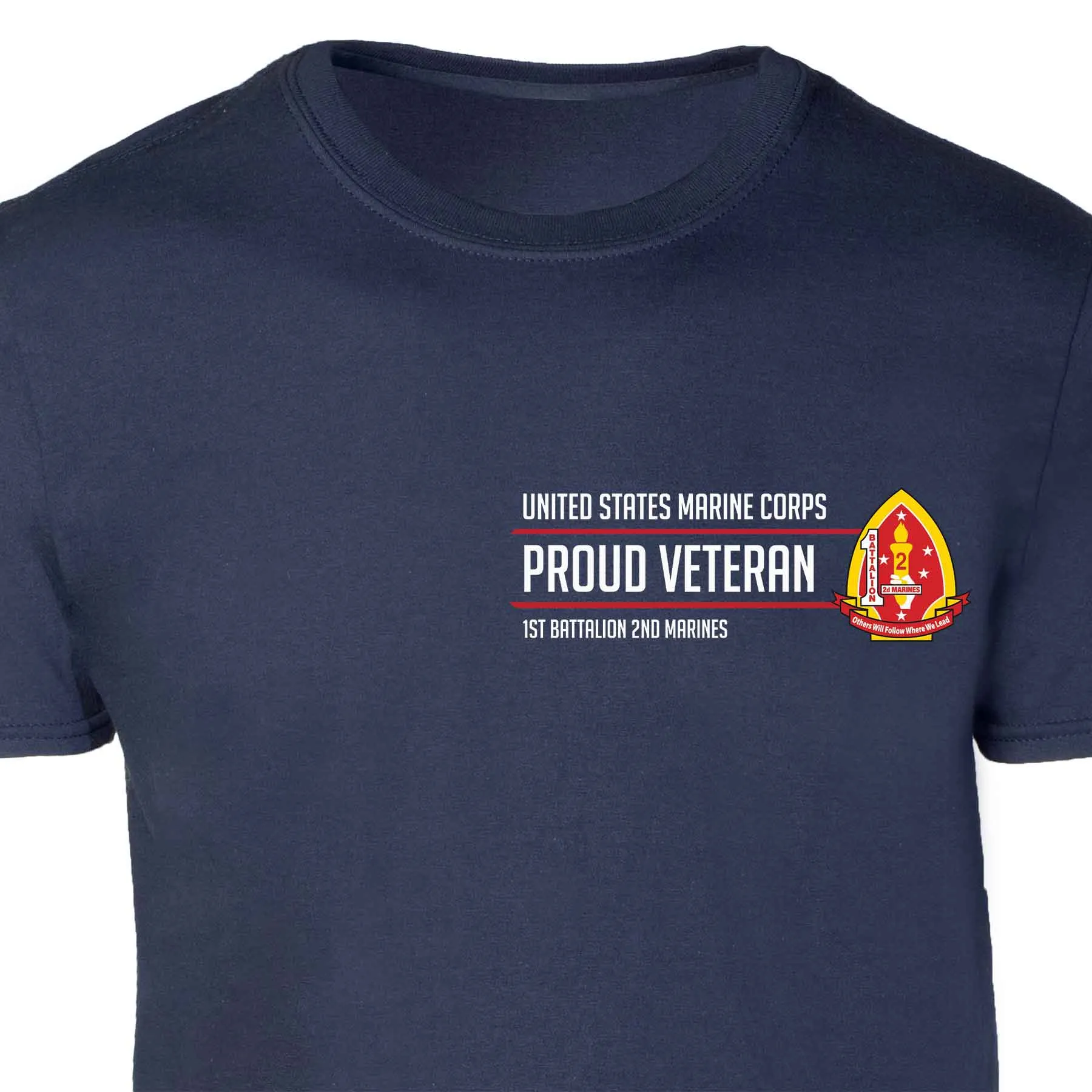 1st Battalion 2nd Marines Proud Veteran Patch Graphic T-shirt