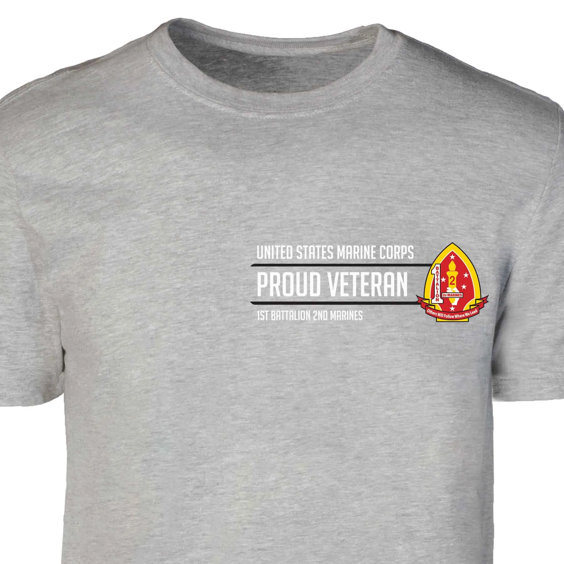 1st Battalion 2nd Marines Proud Veteran Patch Graphic T-shirt