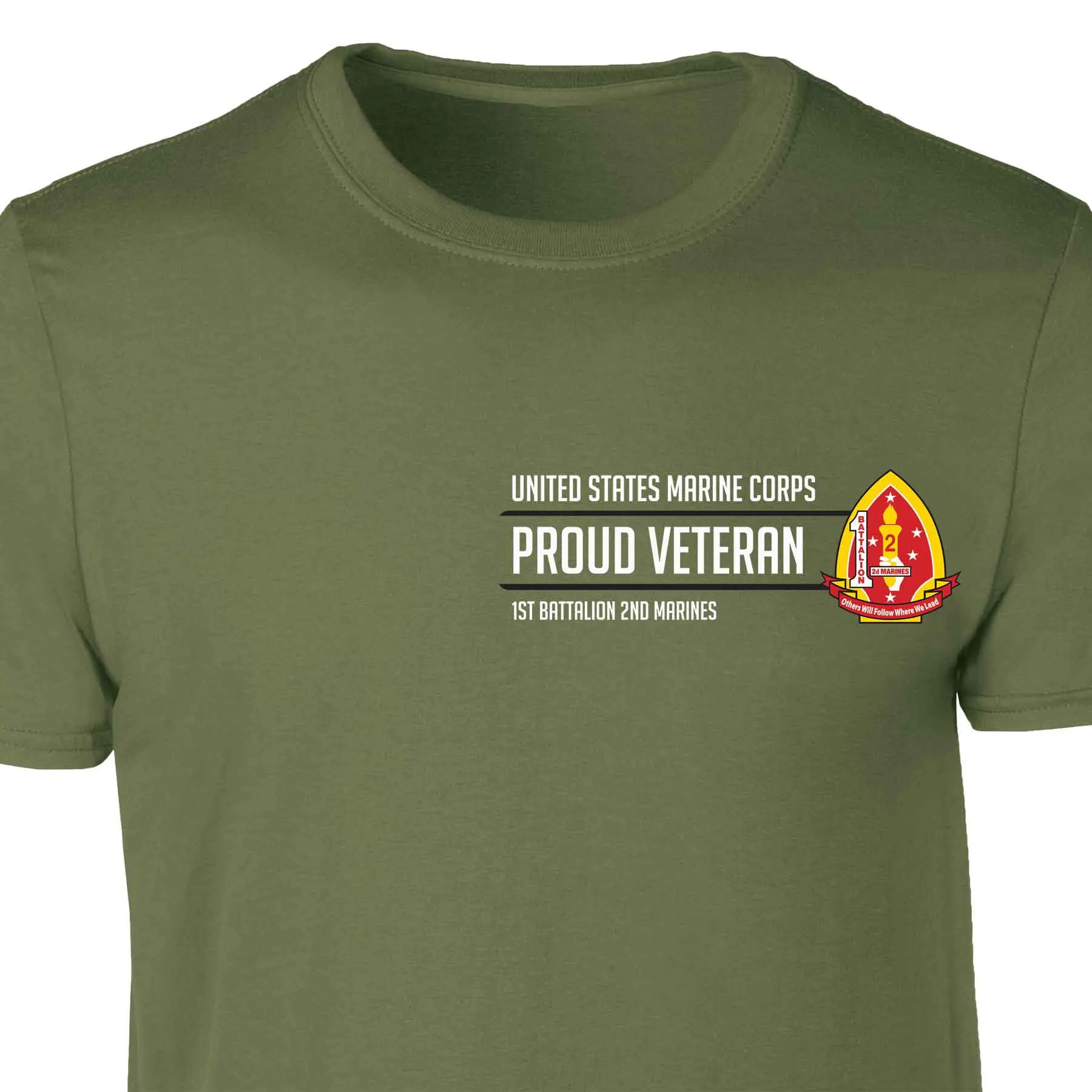 1st Battalion 2nd Marines Proud Veteran Patch Graphic T-shirt