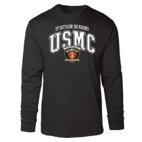 1st Battalion 3rd Marines Arched Long Sleeve T-shirt