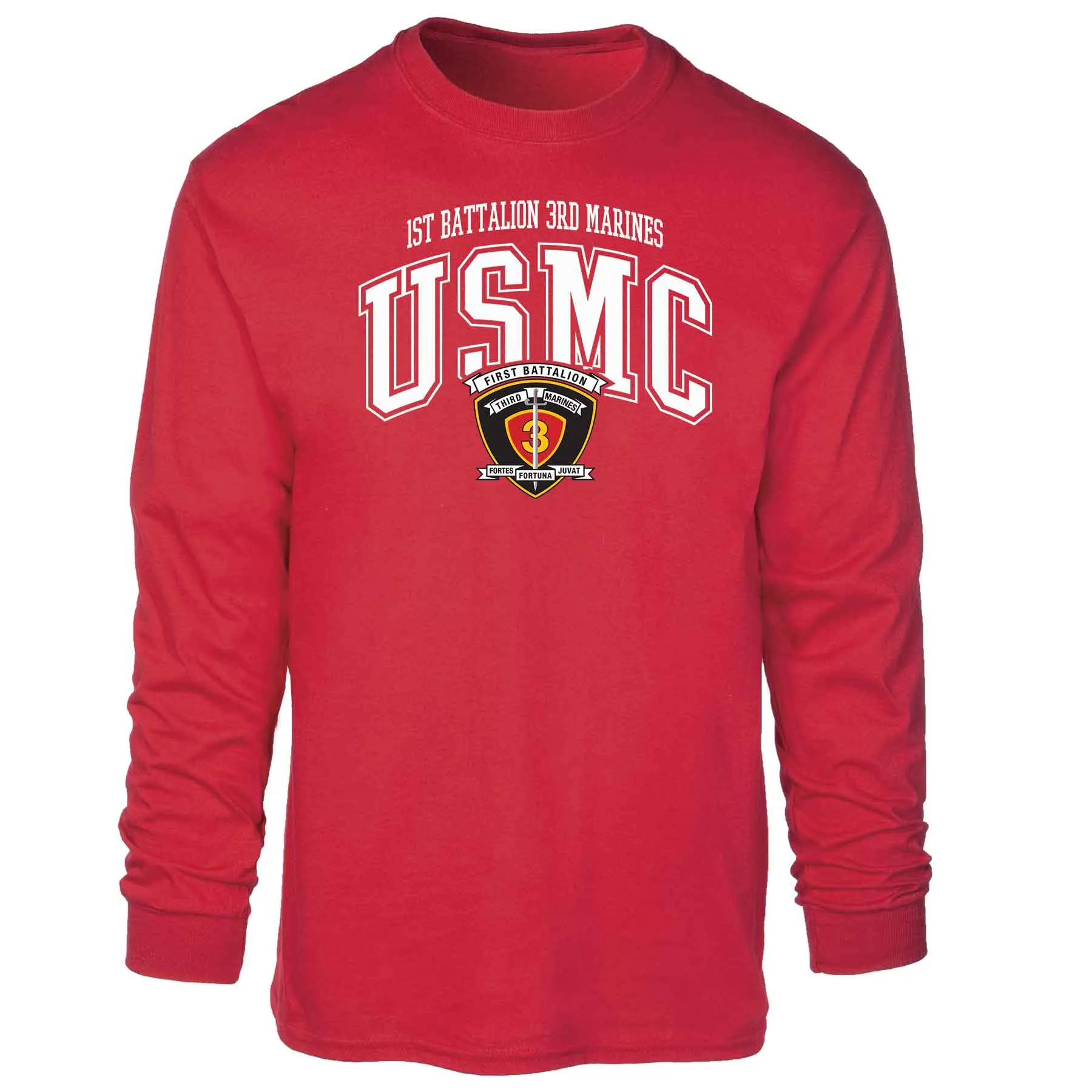 1st Battalion 3rd Marines Arched Long Sleeve T-shirt