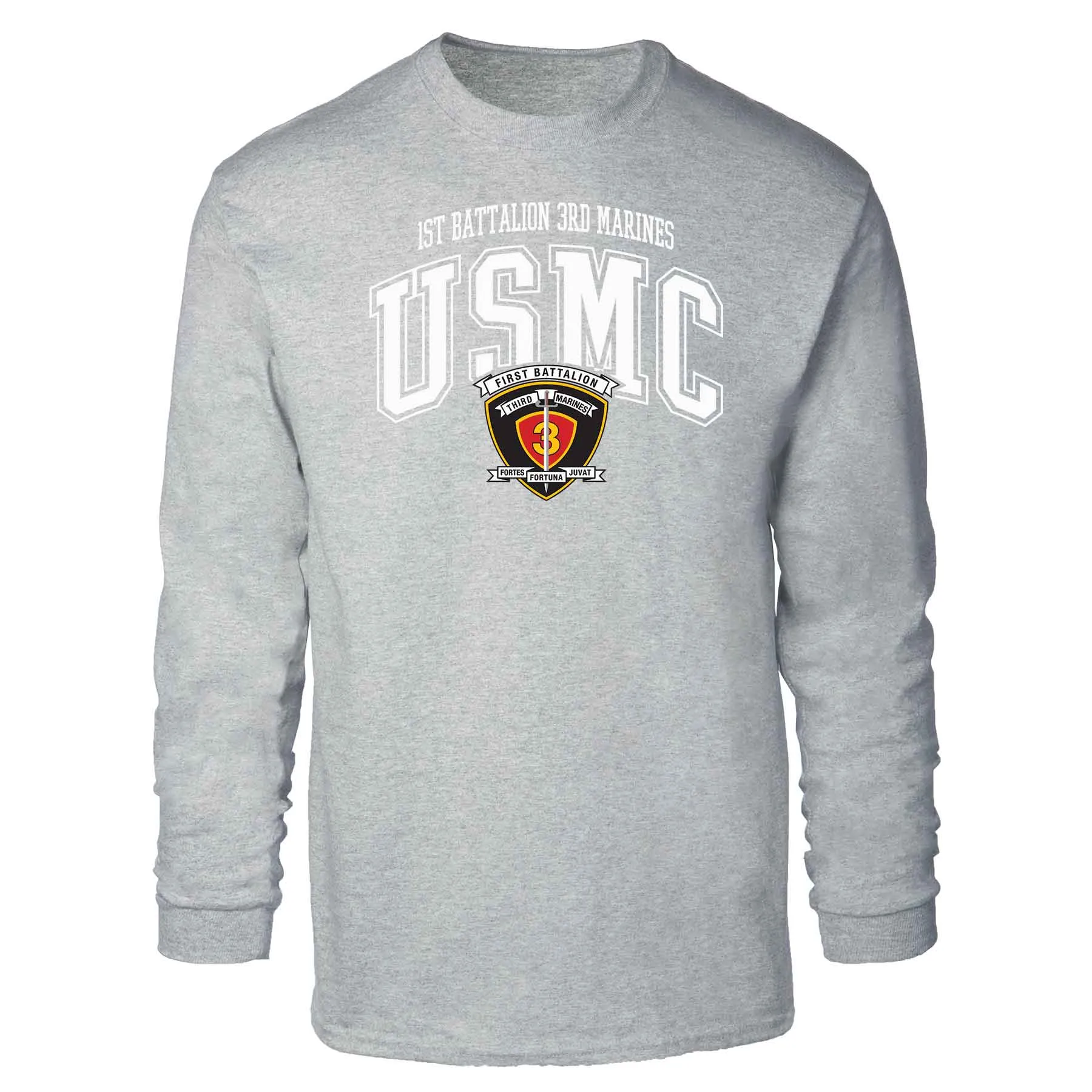 1st Battalion 3rd Marines Arched Long Sleeve T-shirt