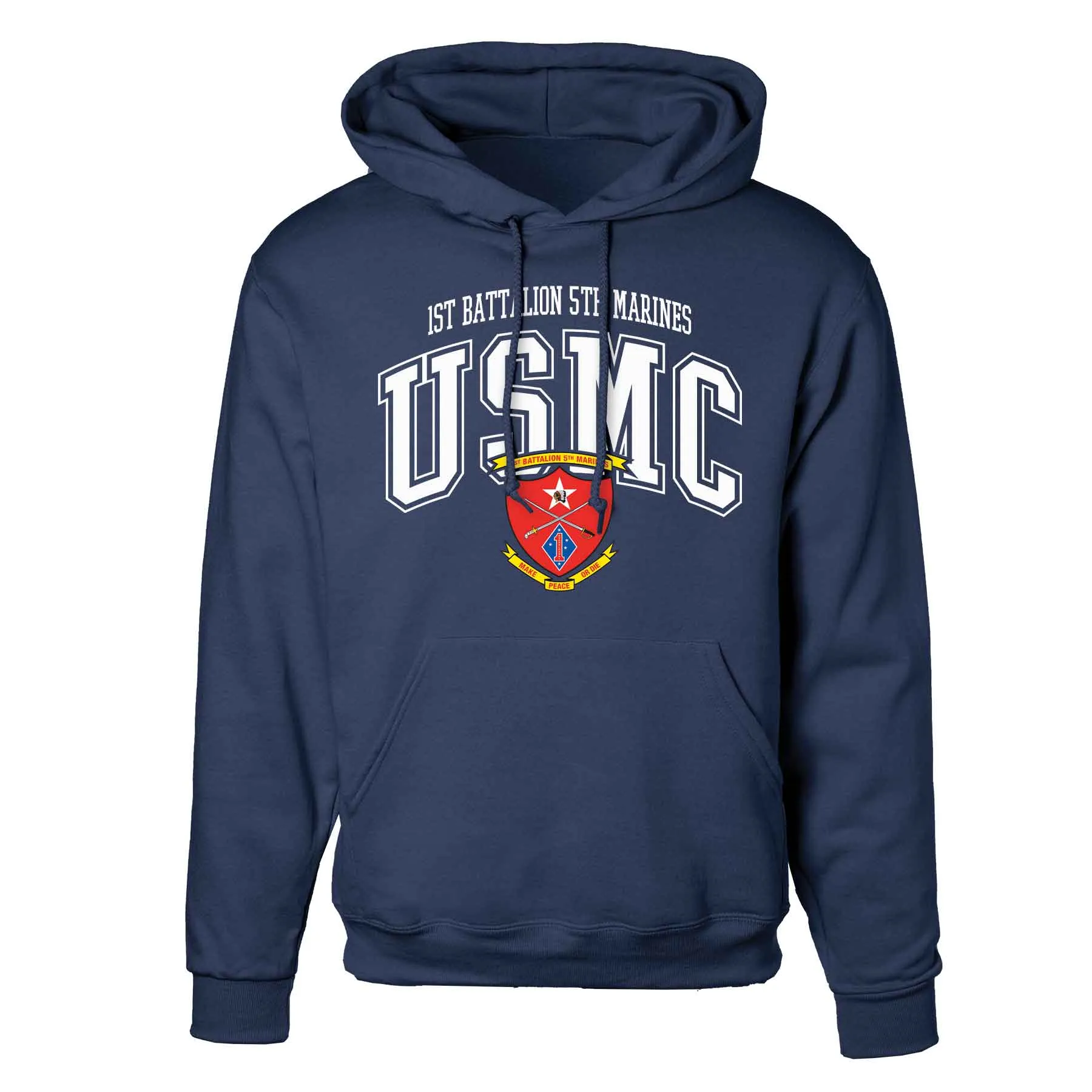 1st Battalion 5th Marines Arched Hoodie