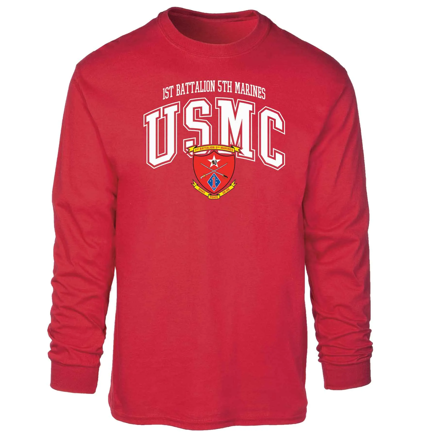 1st Battalion 5th Marines Arched Long Sleeve T-shirt