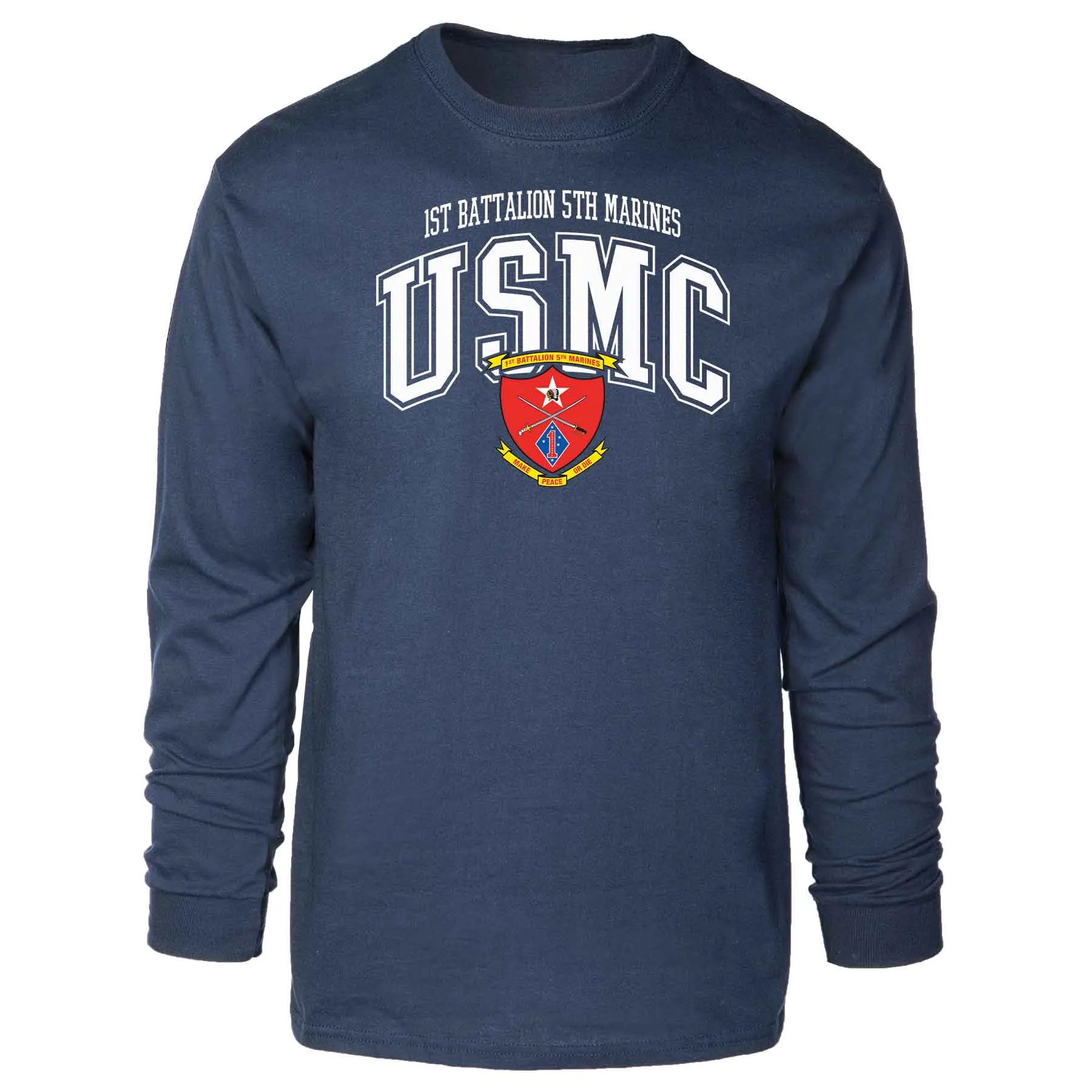 1st Battalion 5th Marines Arched Long Sleeve T-shirt