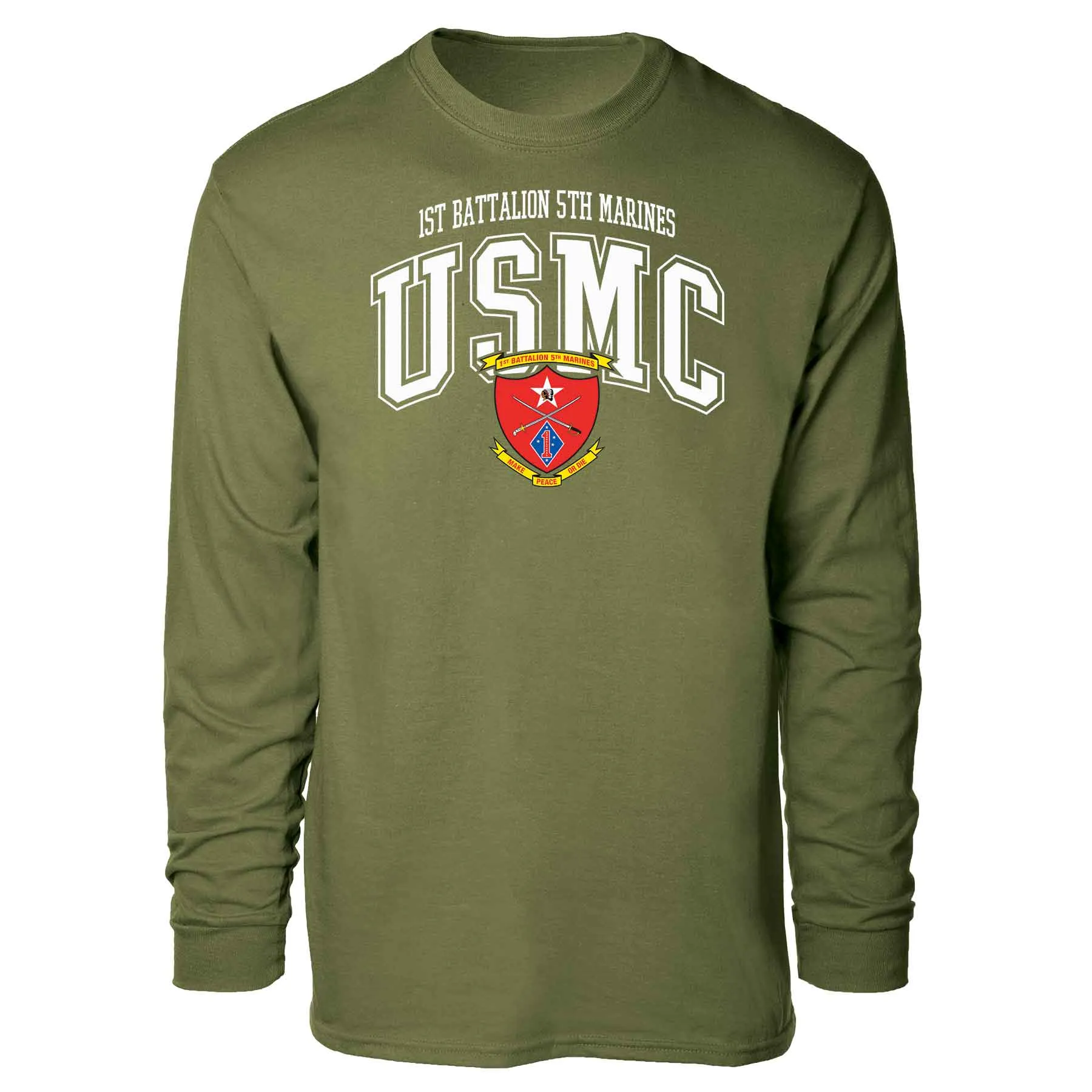 1st Battalion 5th Marines Arched Long Sleeve T-shirt