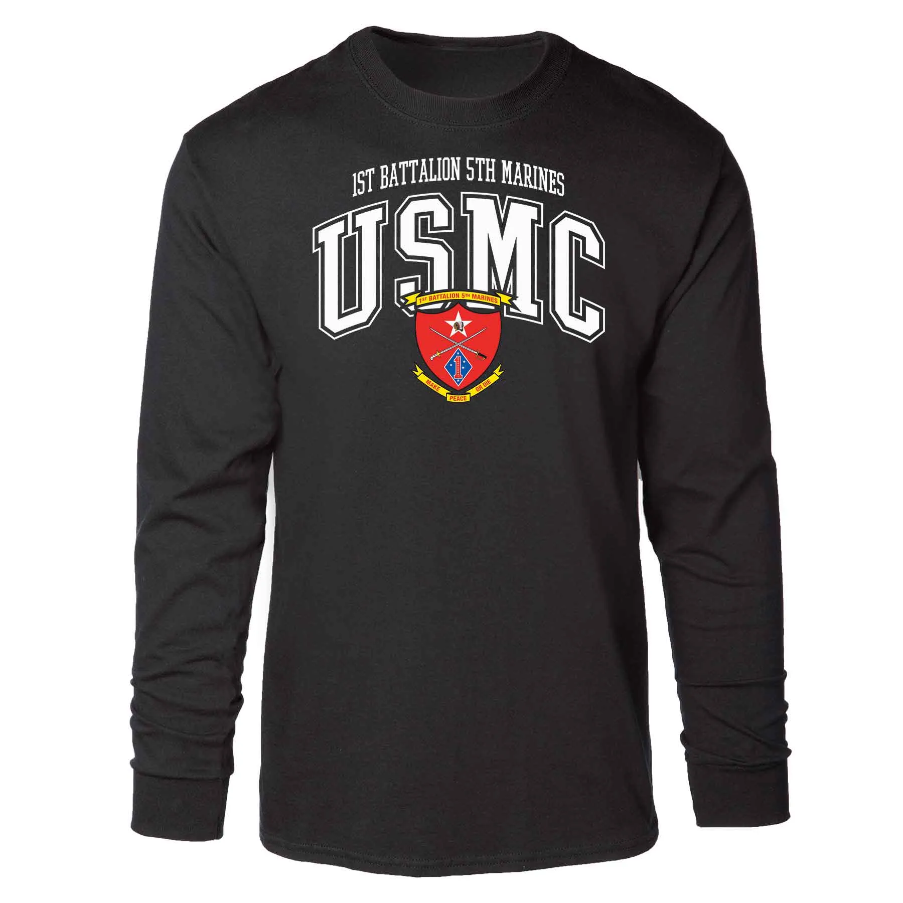 1st Battalion 5th Marines Arched Long Sleeve T-shirt