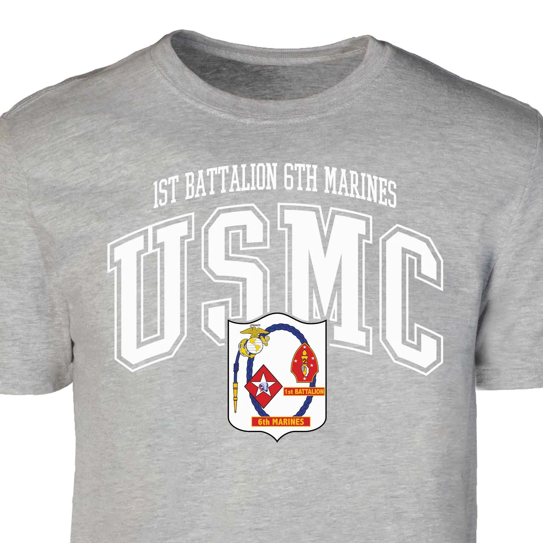 1st Battalion 6th Marines Arched Patch Graphic T-shirt