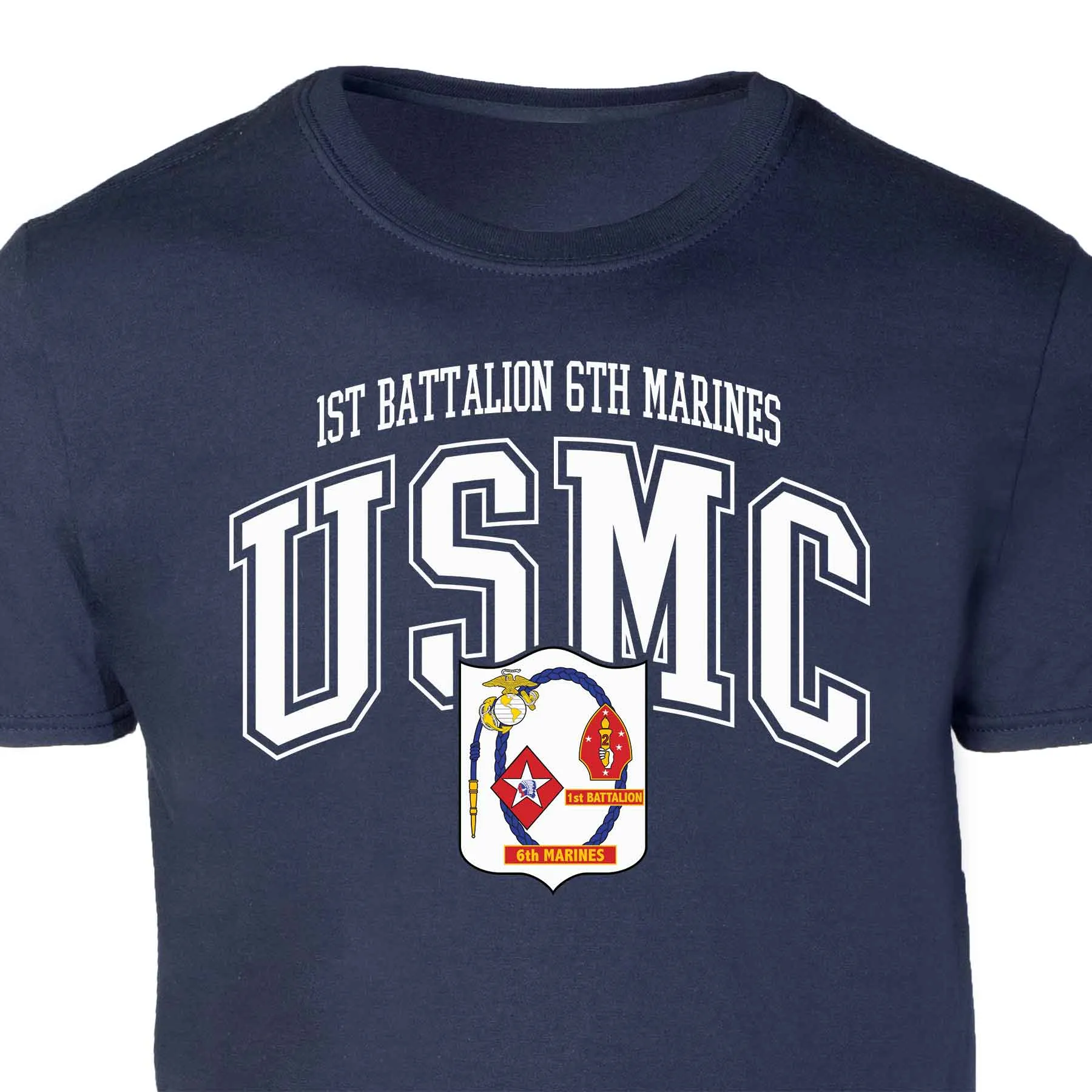 1st Battalion 6th Marines Arched Patch Graphic T-shirt