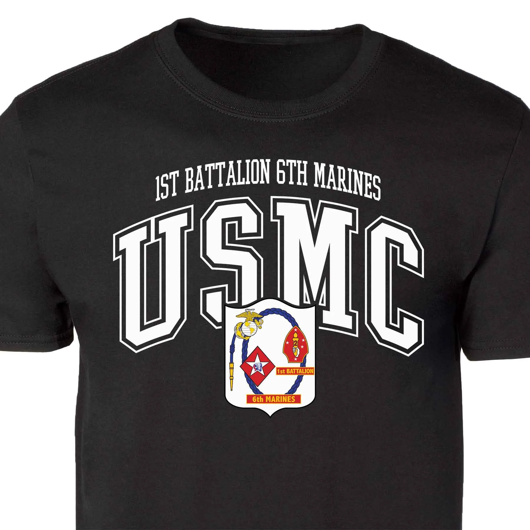 1st Battalion 6th Marines Arched Patch Graphic T-shirt