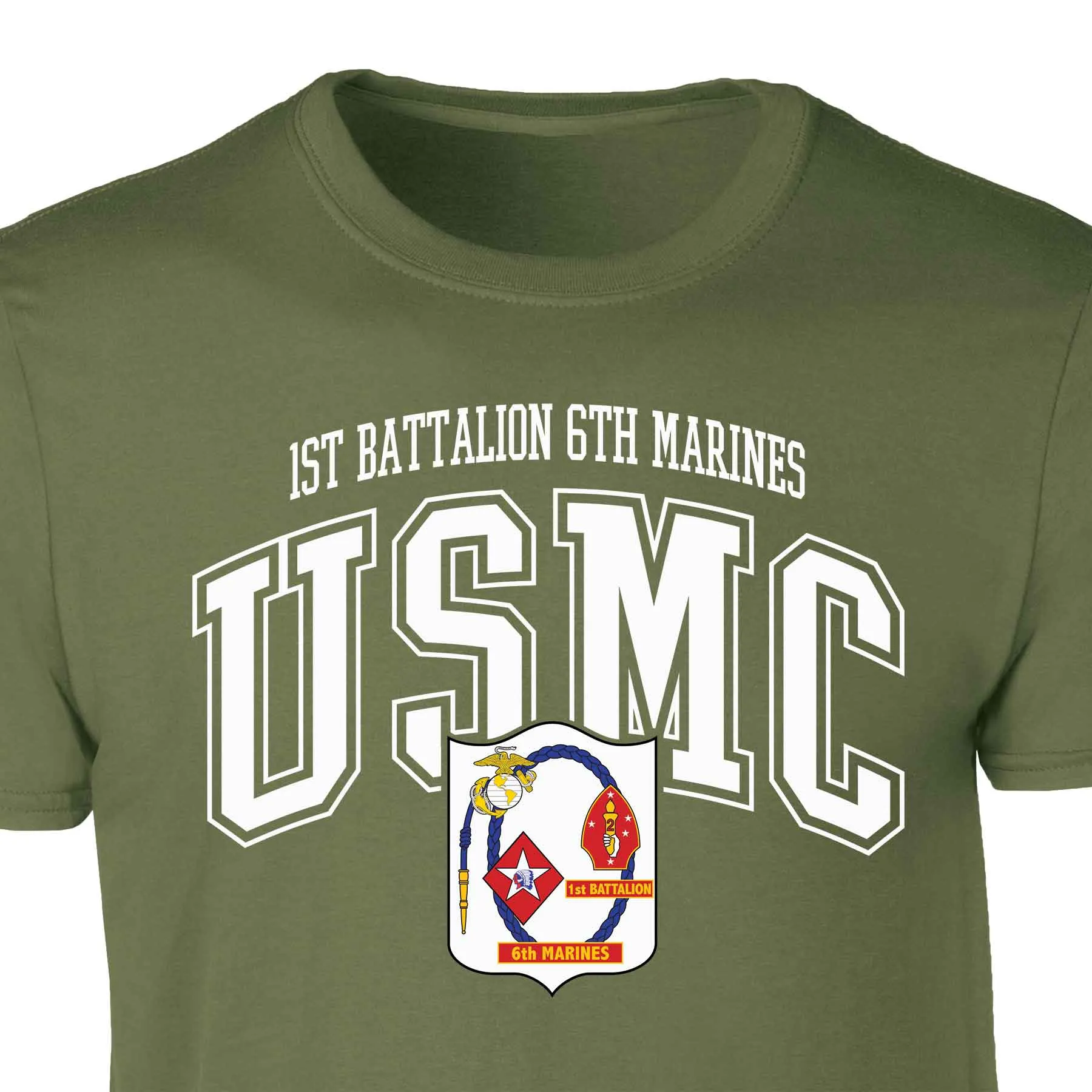 1st Battalion 6th Marines Arched Patch Graphic T-shirt