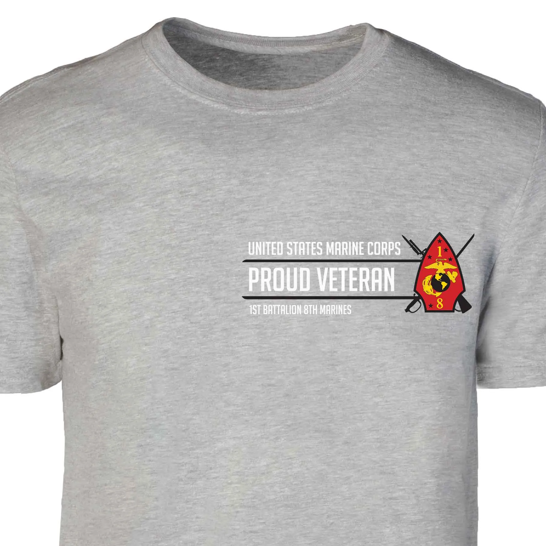 1st Battalion 8th Marines Proud Veteran Patch Graphic T-shirt