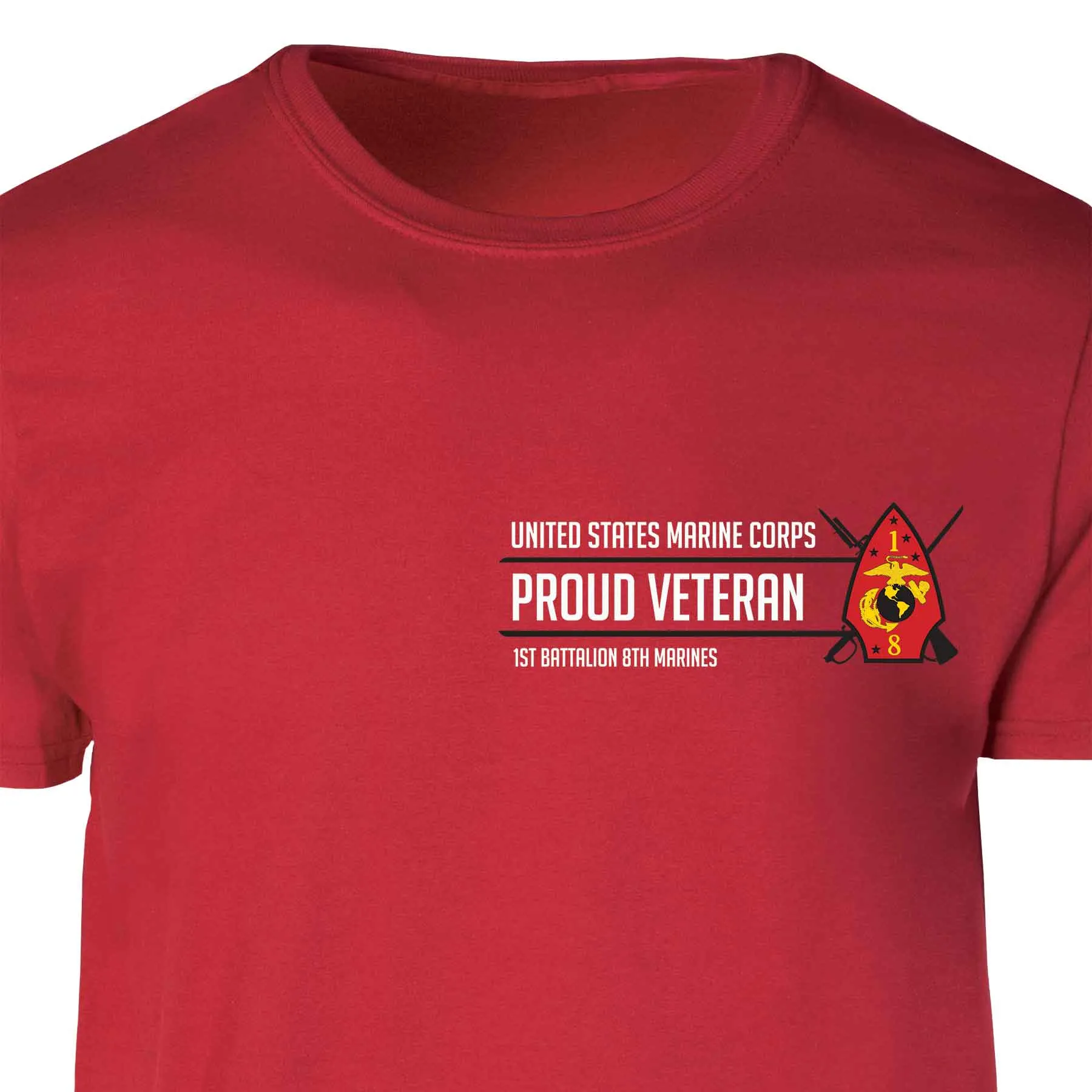 1st Battalion 8th Marines Proud Veteran Patch Graphic T-shirt