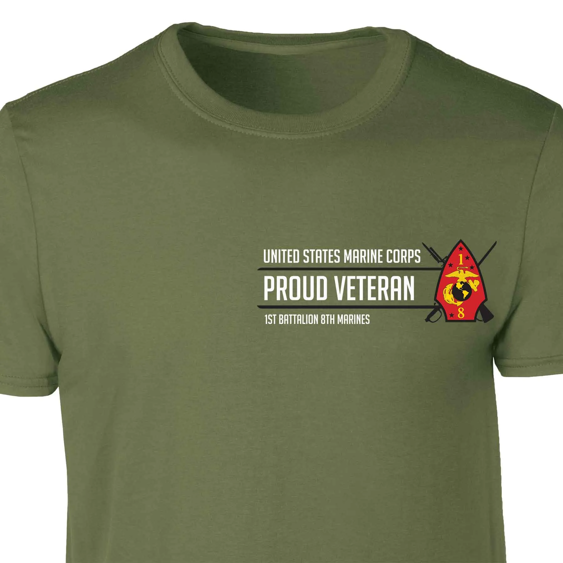 1st Battalion 8th Marines Proud Veteran Patch Graphic T-shirt