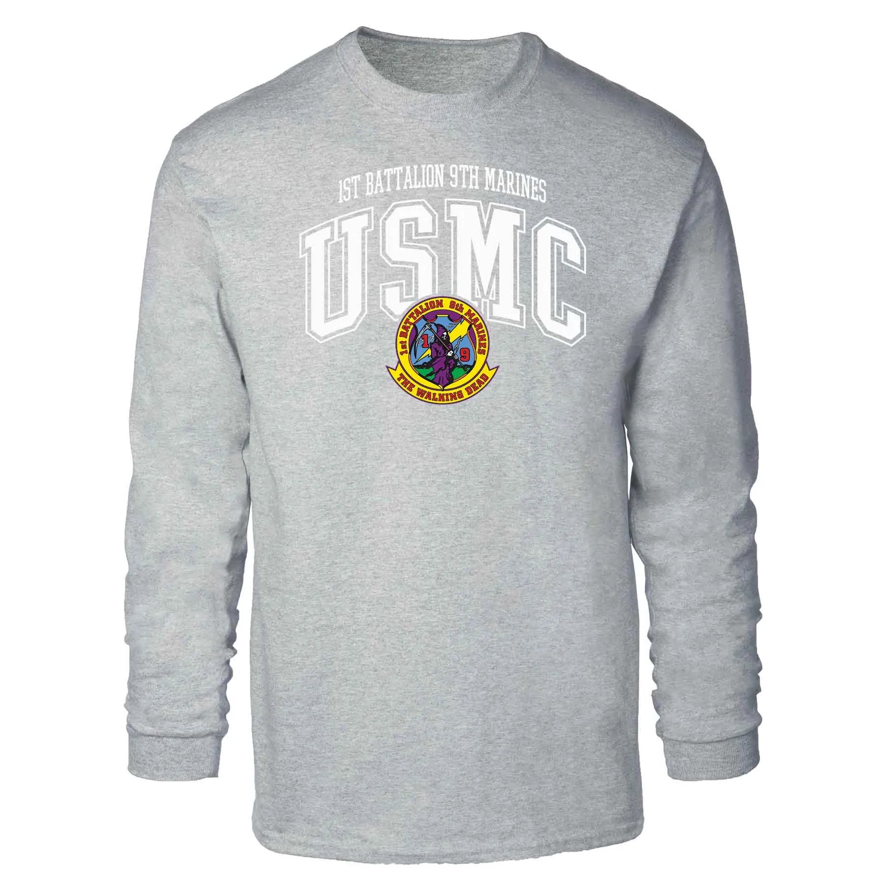 1st Battalion 9th Marines Arched Long Sleeve T-shirt