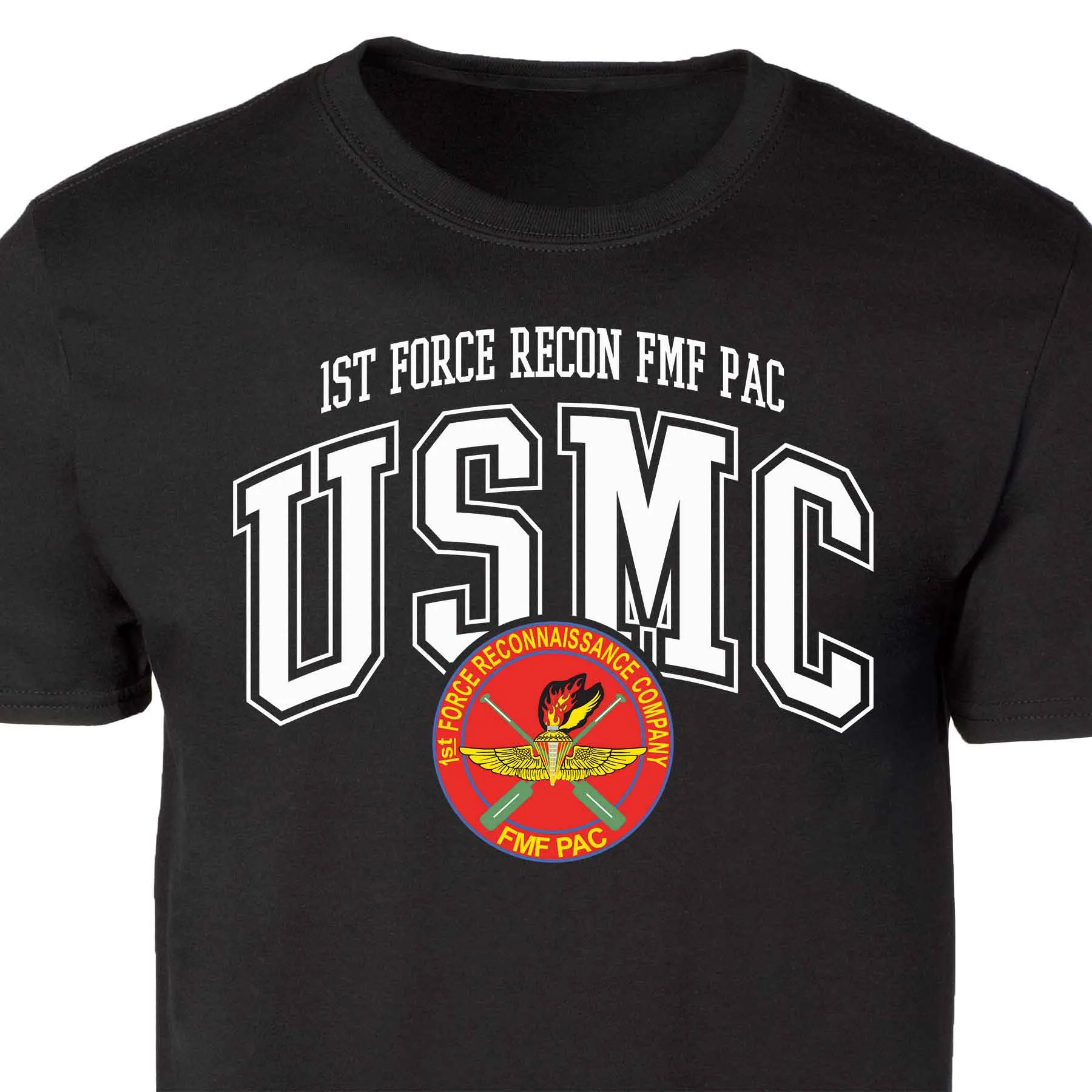 1st Force Recon FMF PAC Arched Patch Graphic T-shirt