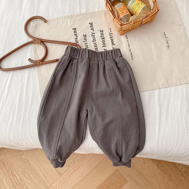 2024 Spring Simple Loose Toddler Boys Girls Pants Unisex Solid Infant Kids Jogger Trousers for Girl Stretch Children Sport Pants