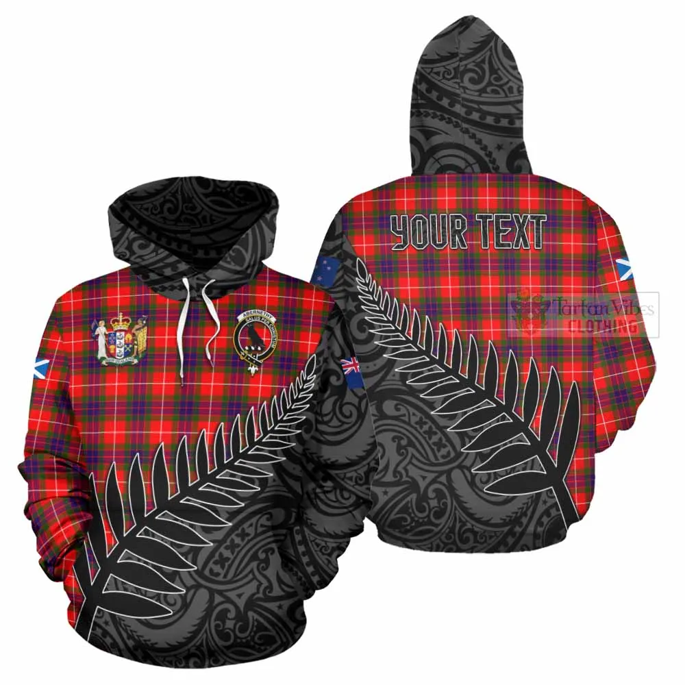 Abernethy Crest Tartan Hoodie with New Zealand Silver Fern Half Style