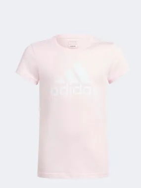 Adidas Essentials Big Logo Kids-Girls Sportswear T-Shirt Pink/White