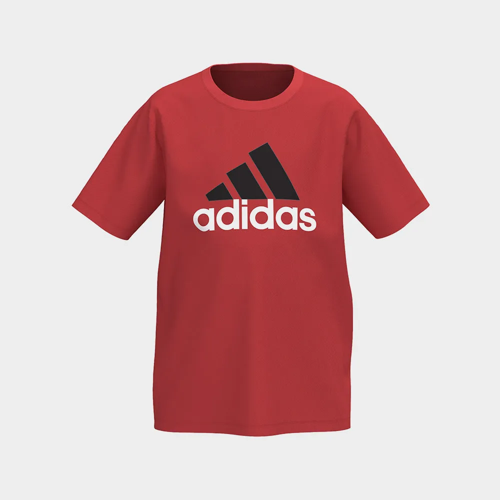 Adidas Youth Essentials Big Logo 2 Tee Red/Multi _ 181997 _ Red