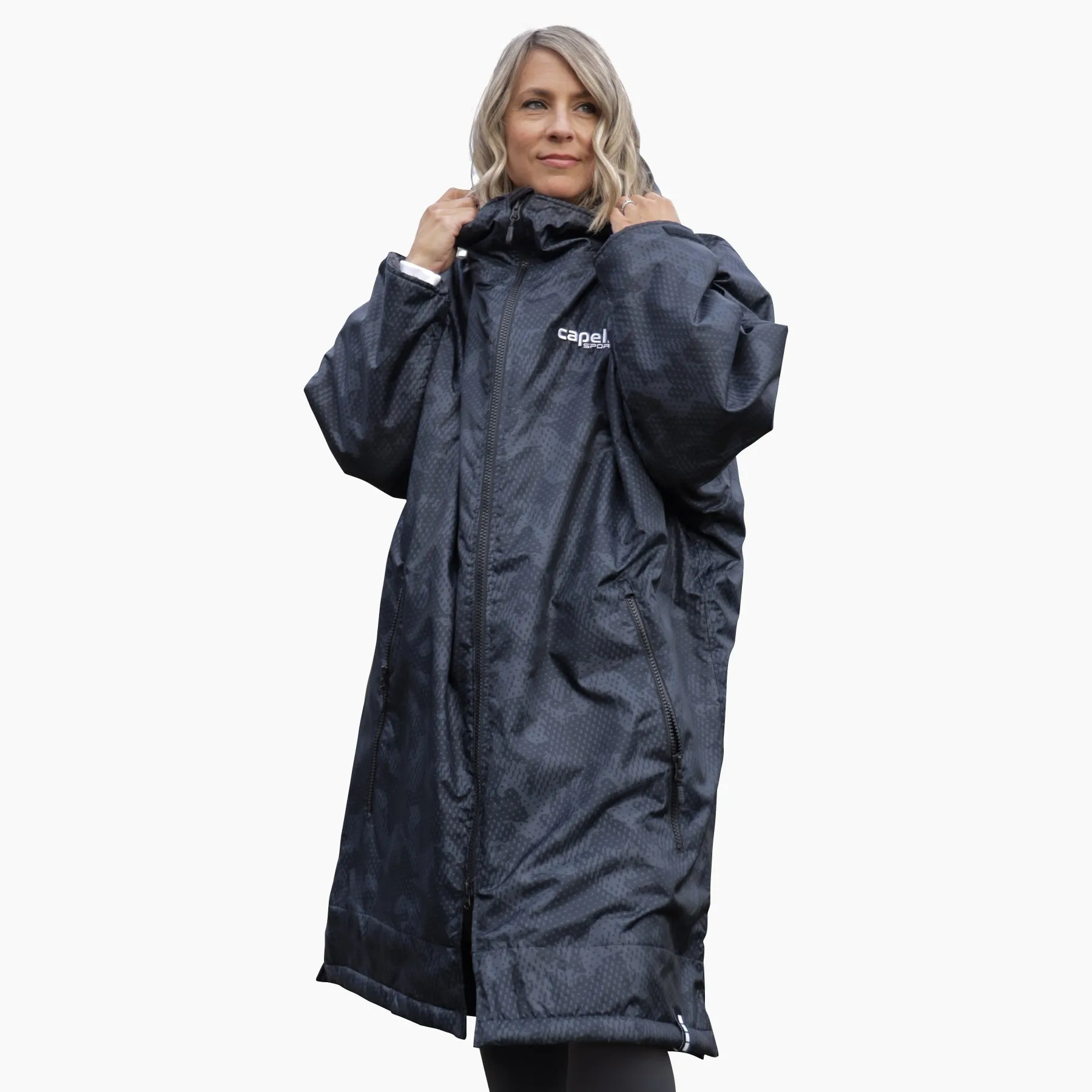 ADULT UNISEX GEO CAMO SPECTATOR BLANKET JACKET