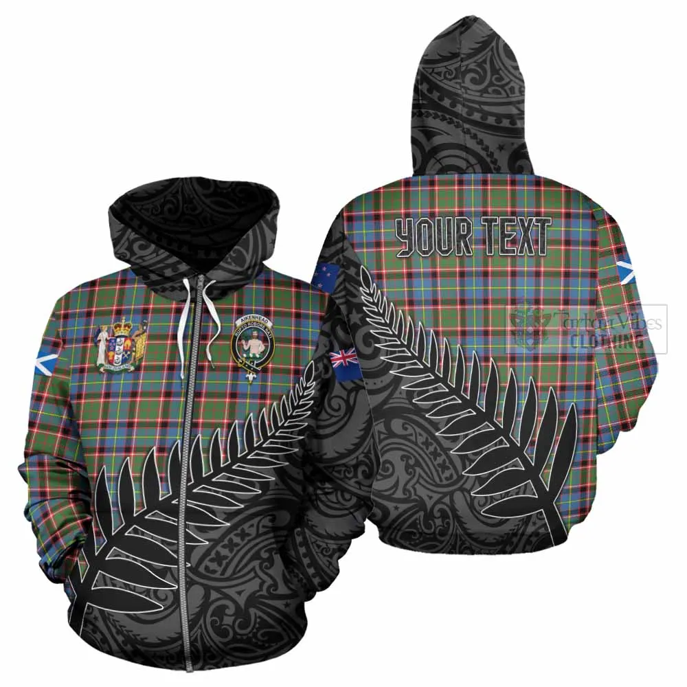 Aikenhead Crest Tartan Hoodie with New Zealand Silver Fern Half Style