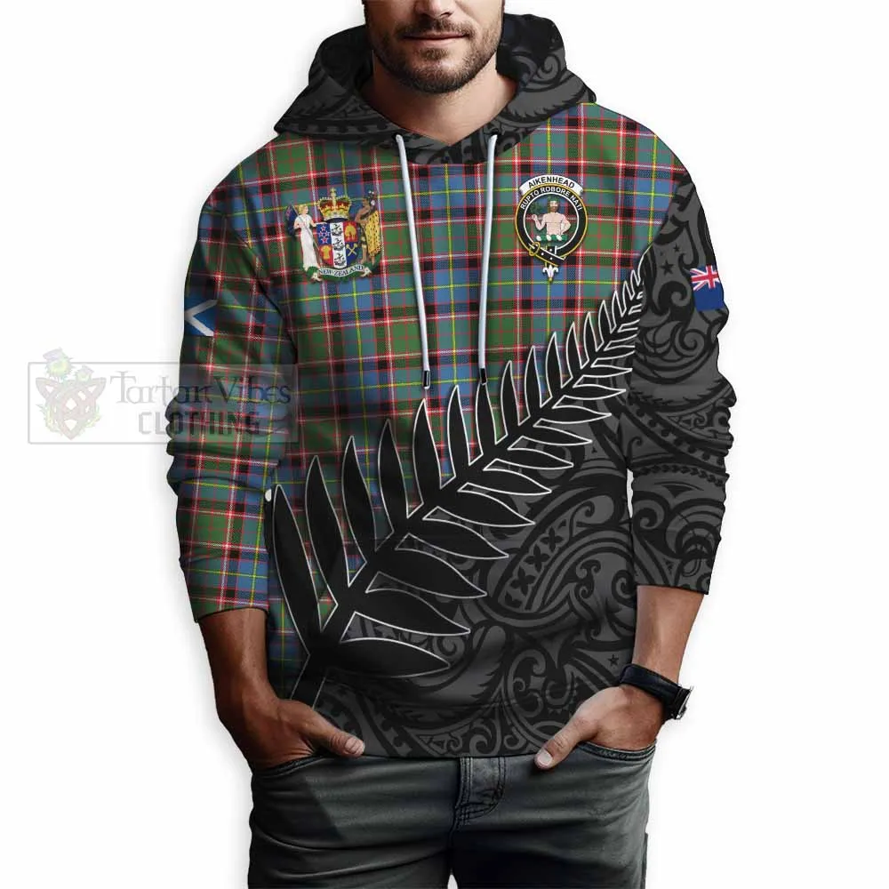 Aikenhead Crest Tartan Hoodie with New Zealand Silver Fern Half Style