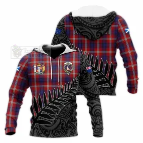 Ainslie Crest Tartan Knitted Hoodie with New Zealand Silver Fern Half Style