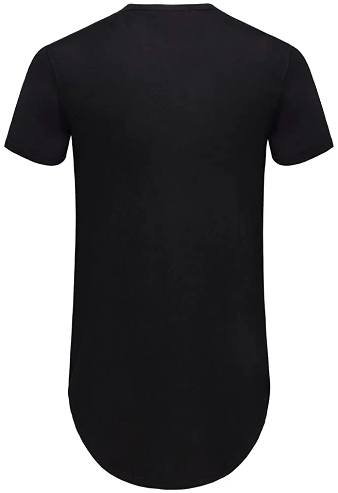 Aiyino Men's Hipster Hip Hop T-Shirt with Side Zipper Trim