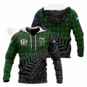 Anstruther Crest Tartan Knitted Hoodie with New Zealand Silver Fern Half Style