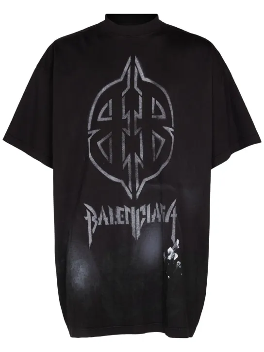 Balenciaga   Metal BB stencil vintage cotton t-shirt 