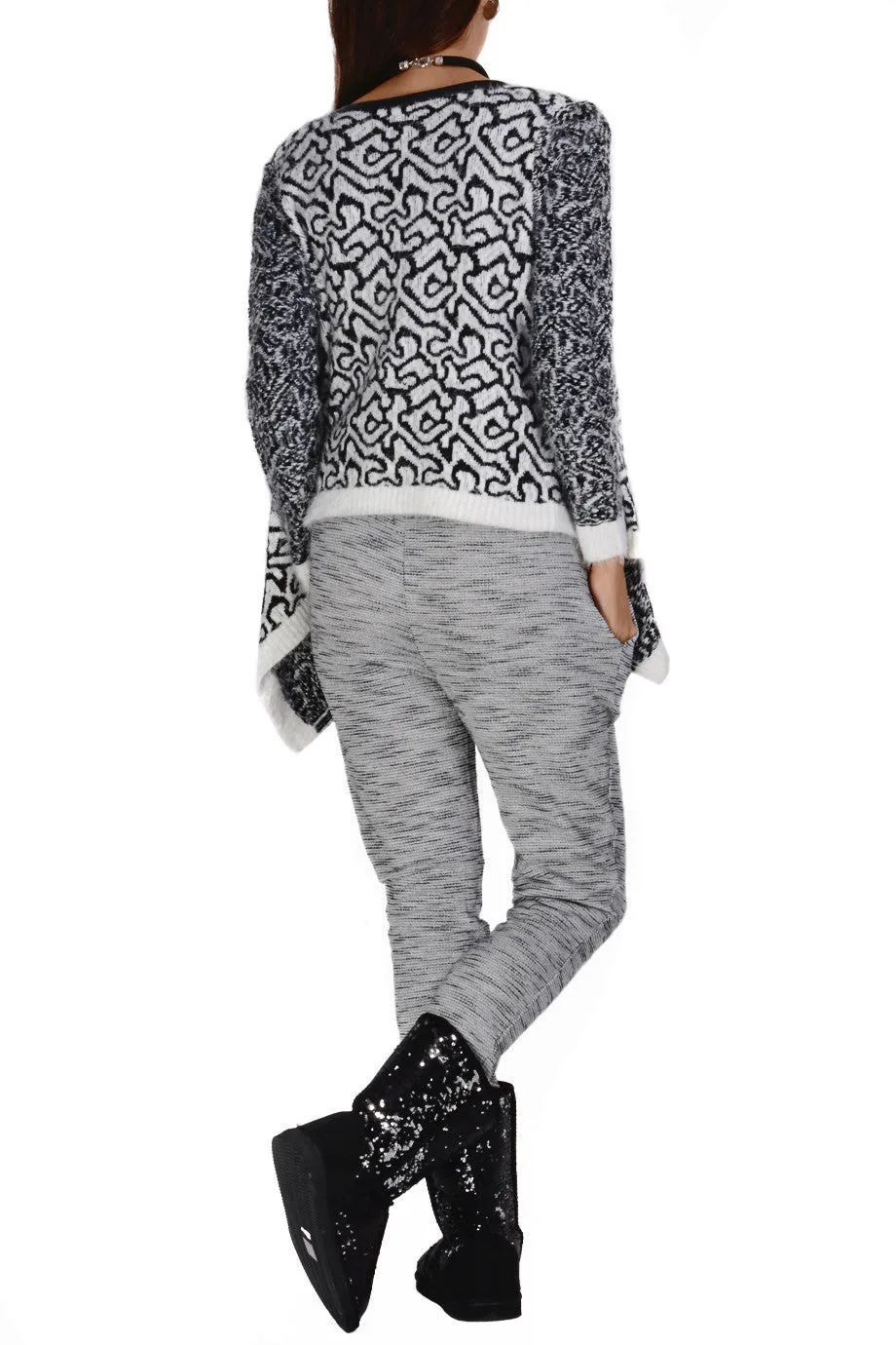 BELCA Black Grey Textured Joggers