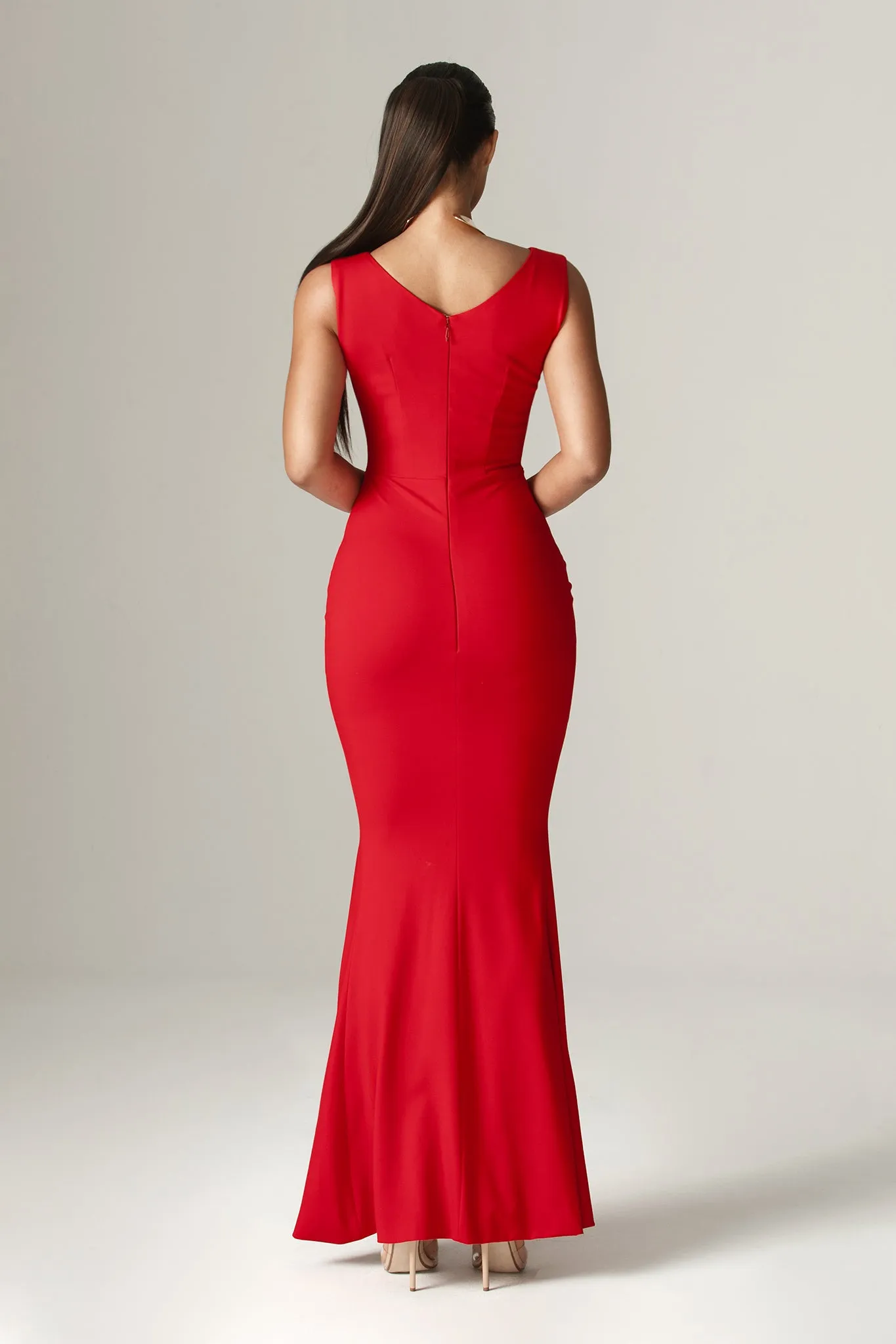 Belice Sweetheart Cut Out Maxi Dress (Red)