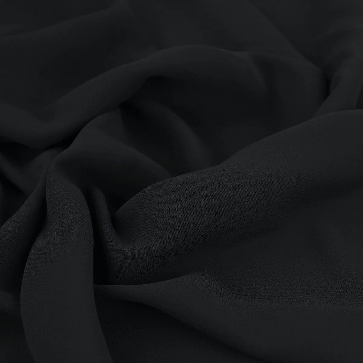 Black Midweight Crepe Fabric 97046