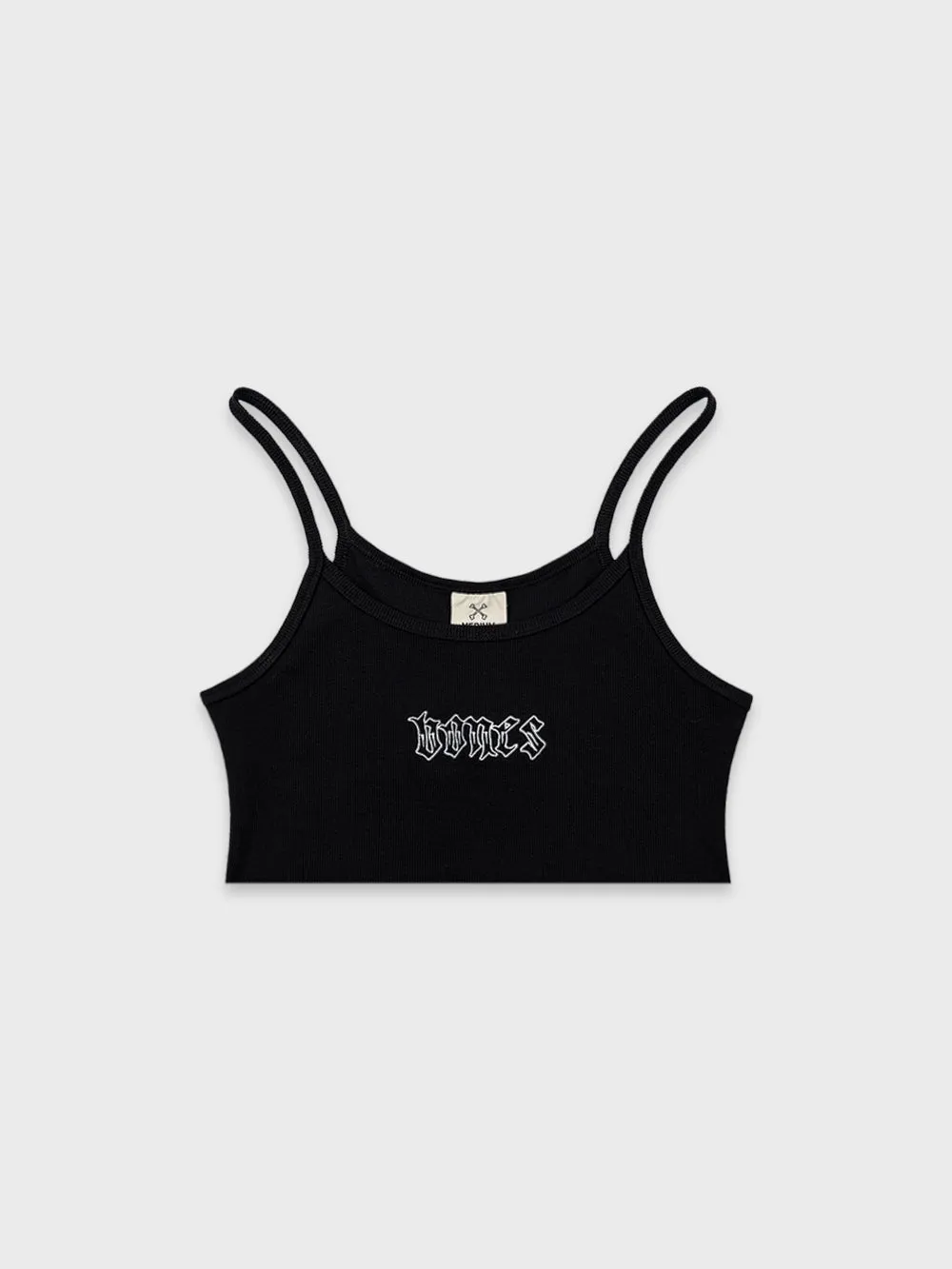 Bones Club Rib Crop - Vintage Black