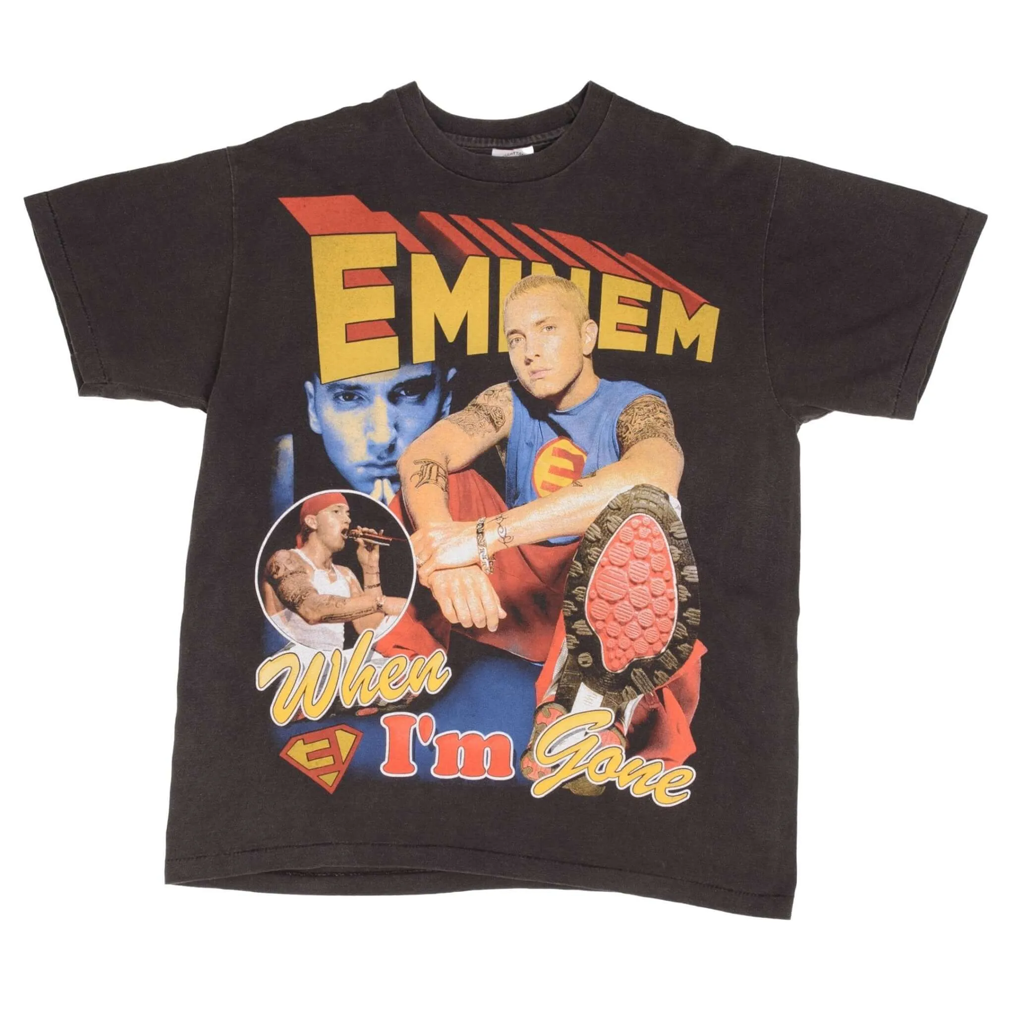 BOOTLEG RAP TEE SHIRT EMINEM WHEN IM GONE SUPERMAN SIZE XL SINGLE STITCH