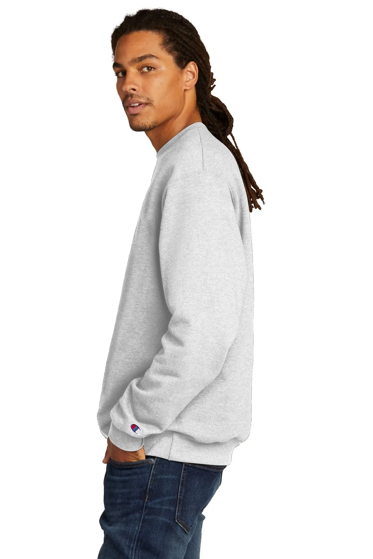 Champion Eco Fleece Crewneck Sweatshirt, Silver Grey