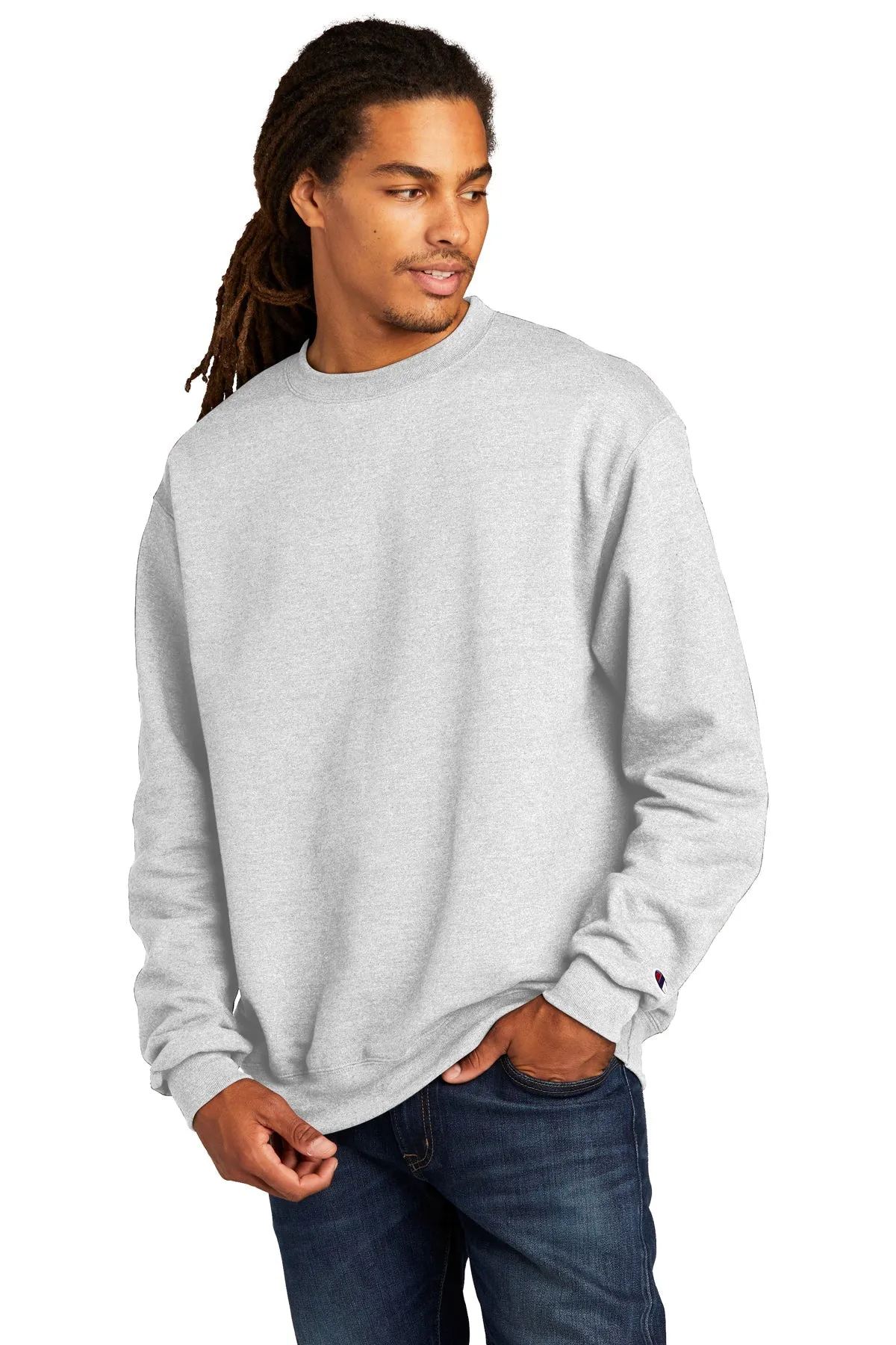 Champion Eco Fleece Crewneck Sweatshirt, Silver Grey