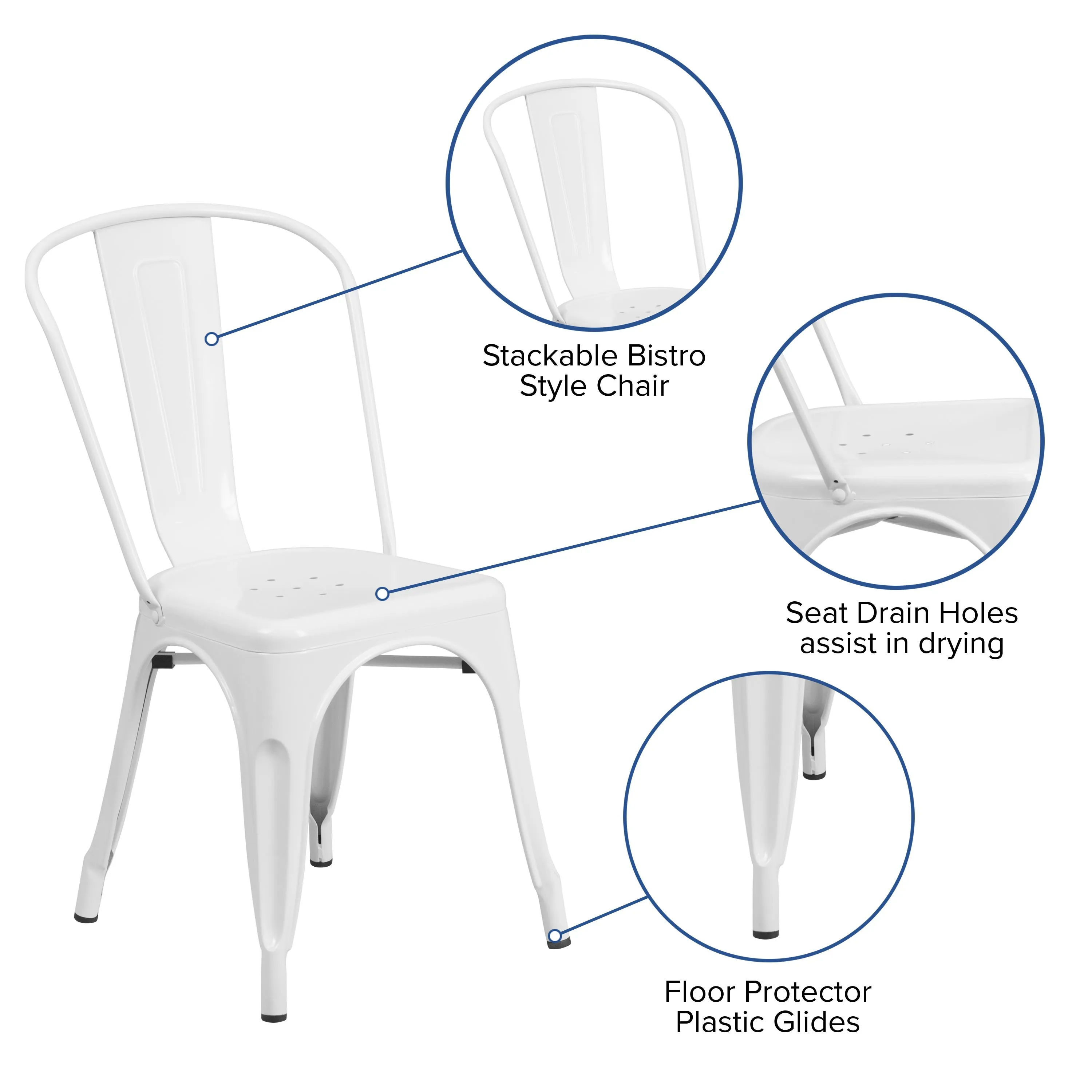 Commercial Grade Metal Indoor-Outdoor Stackable Chair