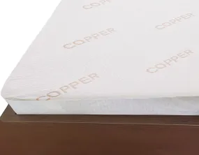 Copper Infused Cushioned Anti Viral Mattress Protector Waterproof Fully Enclosed Zip Closure