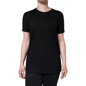 Dolce & Gabbana Black Cotton Crew Neck Short Sleeve T-shirt