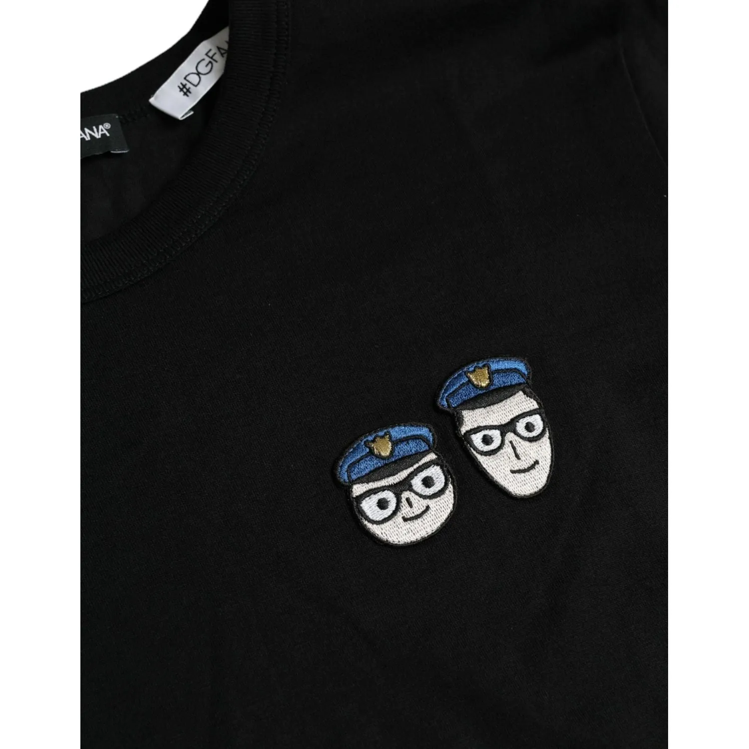 Dolce & Gabbana Black #DGFamily Cotton Crew Neck T-shirt